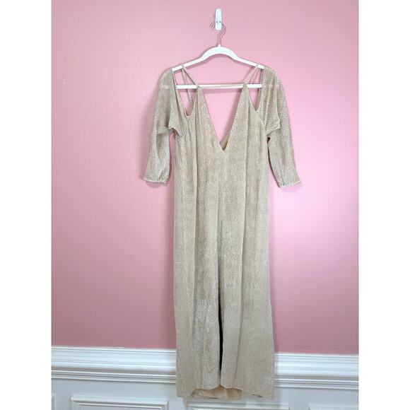 Michelle Mason Sand Cold Shoulder Printed Maxi Dress Size 2/XS - Picture 6 of 8
